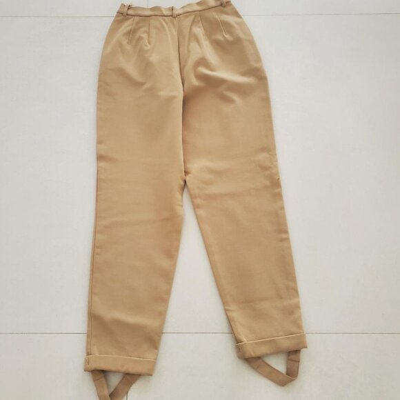 DKNY Camel/Tan Color Detachable Stirrup Strap Stretch Equestrian Style Pants 8 - Picture 2 of 10